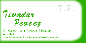 tivadar pevecz business card